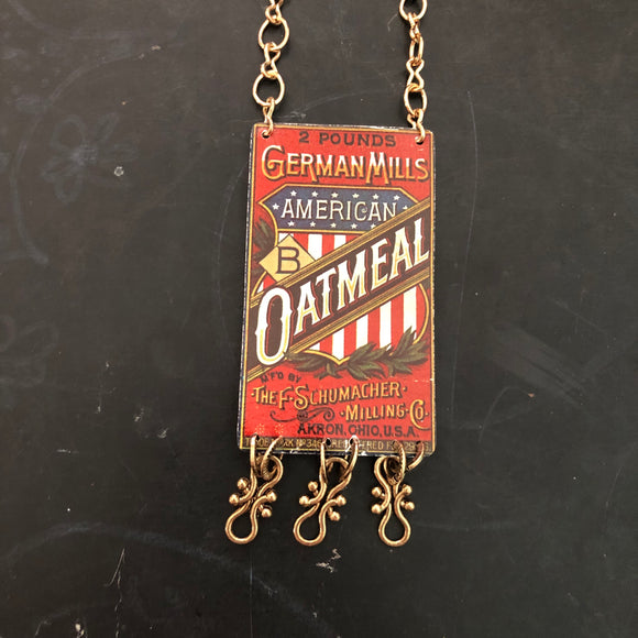 German Mills American Oatmeal Tin Necklace
