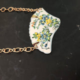 Asian Fan Shaped Tin Necklace