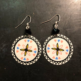 Dutch Inspired Hearts and Atomic Star Circle Tin Earrings