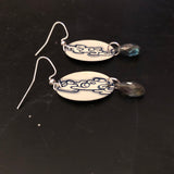 Clouds Oval Tin Earrings with Beads
