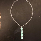 Tiered Turquoise and Aqua Quatrefoil Tin Necklace