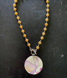 Pastel Butterfly Tin Necklace with Aventurite Beads