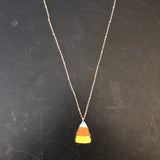 Candy Corn Tin Necklace
