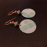 Turquoise and Aqua Quatrefoil Tin Earrings with Beads