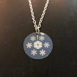 Blue and White Circle Tin Necklace