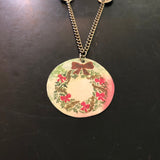 Christmas Wreath Tin Necklace
