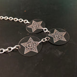 Three Chalk Star Tin Necklace