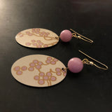 Pink Craspedia Flower Tin Earrings with Bead